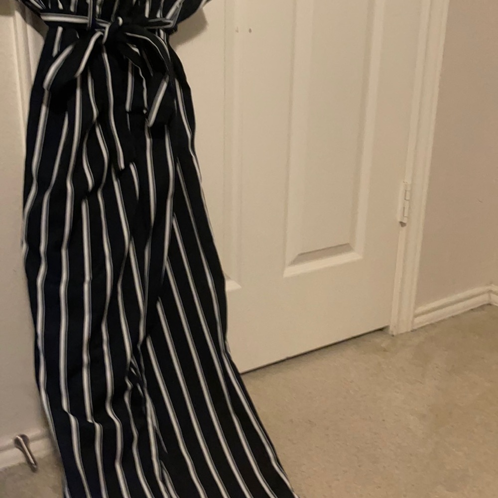 Striped Navy and White Pants